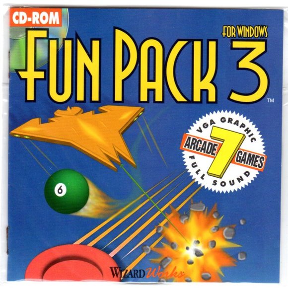Fun Pack 3 for Windows (PC-CD, 1994) for Windows - New CD & Manual in SLEEVE - Picture 1 of 2